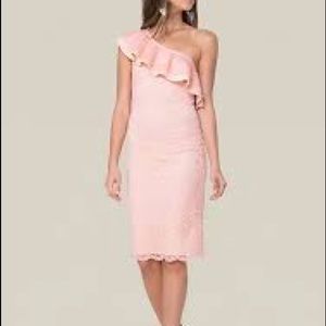 Bebé One shoulder Pink Lace Dress